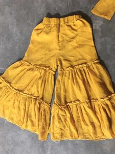 Designer Yellow Kurta Set with gharara
