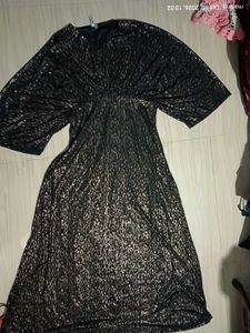 Elegant Black Glitter Maxi Dress