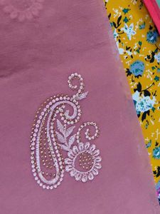 Embroidered cari thread work saree