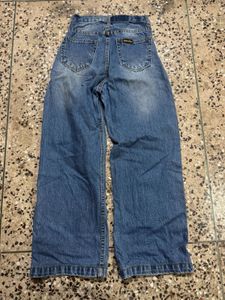 Kids Blue Denim Wide Leg Jeans