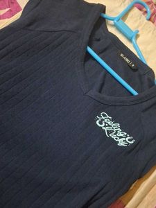 Zudio "Feeling Lucky" Navy Blue Top