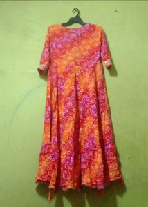 Bandhani Long Dress For Womens