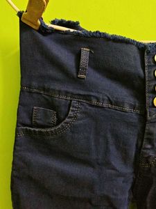 High Waisted Blue Denim Jeans