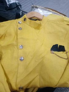 wedding partywear yellow kurta size 38