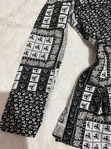 Abstract Corset long sleeve short Kurti