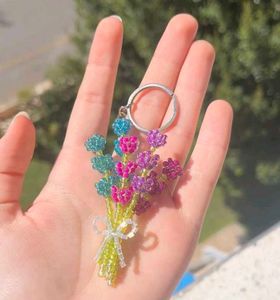 Beaded Flower Bouquet Keychain
