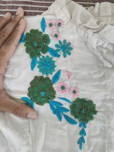 short pure cotton floral kurti