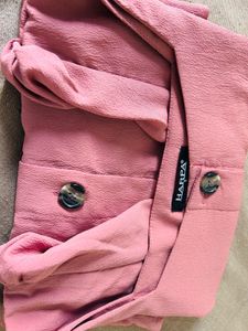 Chic Pink Square Neck Puff Sleeve Top