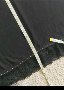 Black Lace Trim Tunic Top