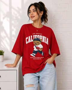 Red "California Bear" Graphic T-Shirt