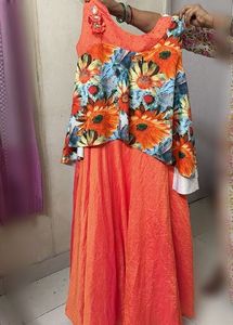 Stunning Floral Print Ethnic Gown