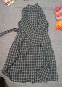 Checked dress korean