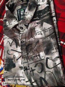 Abstract Print Button-Down Shirt