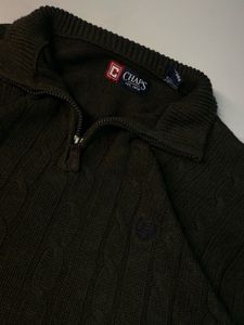Chaps Men's Cable Knit Quarter Zip Sweater
