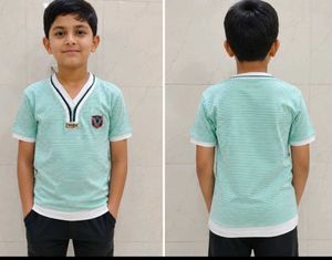 Striped V-Neck T-Shirt for Boys