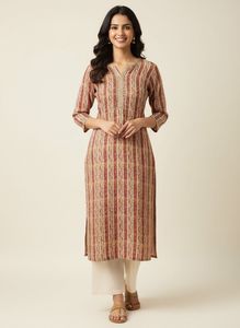 Embroidered Print Kurta