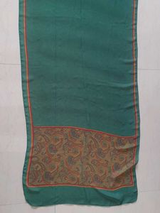 Elegant Green Dupatta with Paisley Border