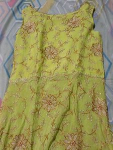 Lime Green Embroidered Dress