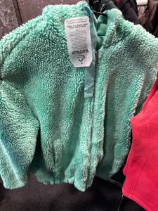 Trendy Green Fleece Jacket