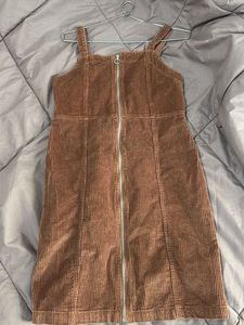 Brown Corduroy Pinafore Dress