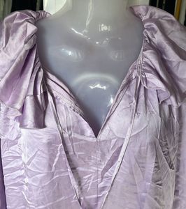 Chic Lavender Ruffle Blouse