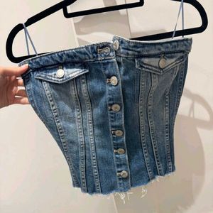 Zara Denim Corset Top