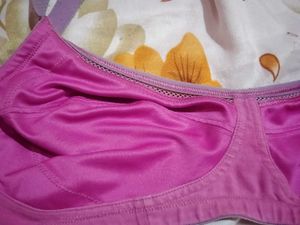 Pink Satin Bra