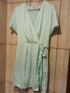 Flowy Mint Green Wrap Dress