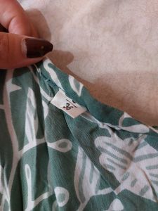 Green Floral Print Kurta