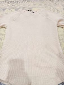 Cream Waffle Knit Long Sleeve Top