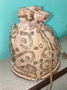 Designer potli velvet handbag