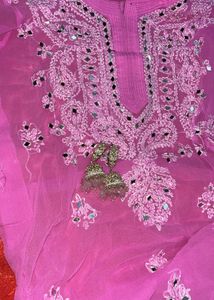 Pink Embroidered Kurta