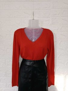 Zara coral knit sweater