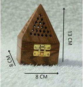 Pyramid Shape Wooden Incense Box