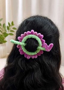 Handmade Pink Flower Hair Clip
