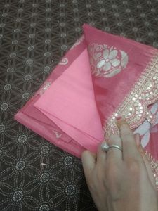Pink Paisley Saree
