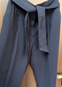 Chic Navy Tie-Waist Pants