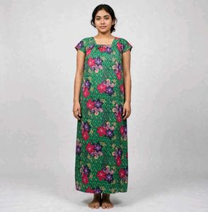 Green Floral Nightgown
