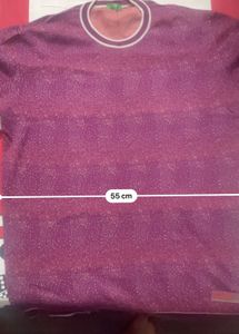 Maroon Printed Crew Neck Sweater