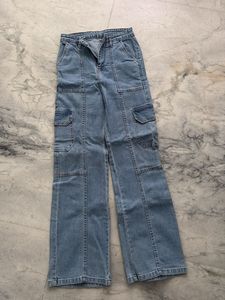 Y2k Light Wash Cargo Jeans