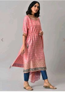 Aurelia Pink Floral  Kaftan Kurta with Pant..