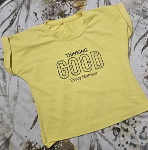 Yellow "Thinking Good" Graphic Tee