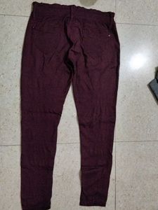 Women's Burgundy Trousers