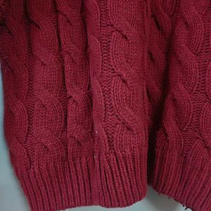 Maroon Cable Knit Sweater