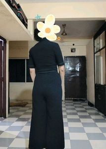 Chic Black Jumpsuit with White Accents