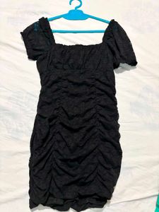 H&amp;M Gathered Broderie Anglaise Dress,