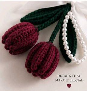 Handmade Cherry Keychain with Pearls