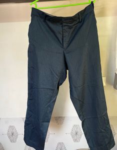 Men's Blue Striped Formal Trousers