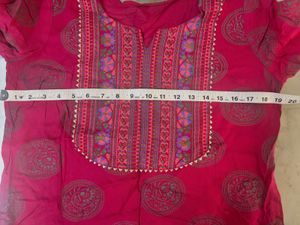 Pink Printed Kurta with dupatta