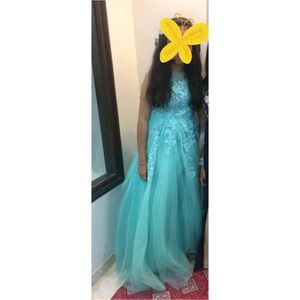 Beautiful Teal Embellished Gown